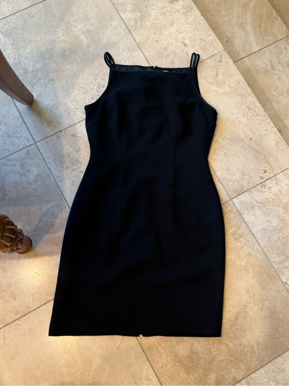 Amanda Smith Vintage Black Sheath Cocktail Dress Double Strap Size 6
